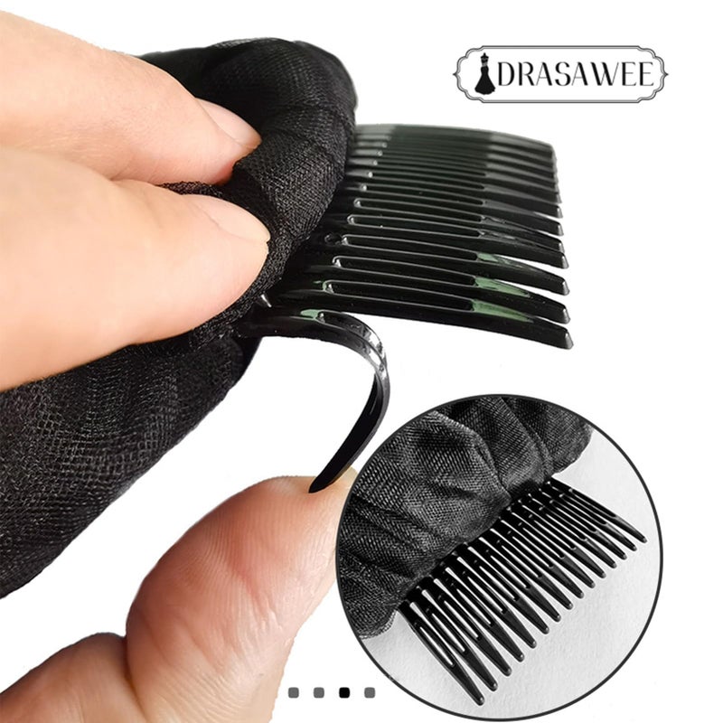 Drasawee طرحة درساوي سوداء من الدانتيل، طرحة كاتدرائية إبداعية لحفلات الزفاف والهالوين مع مشط - Image 2